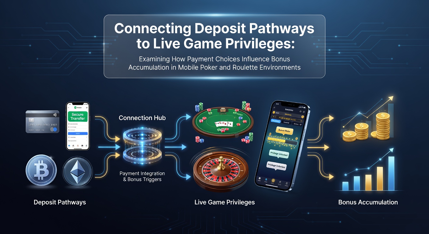 Mobile poker and roulette interfaces showing deposit options and bonus indicators